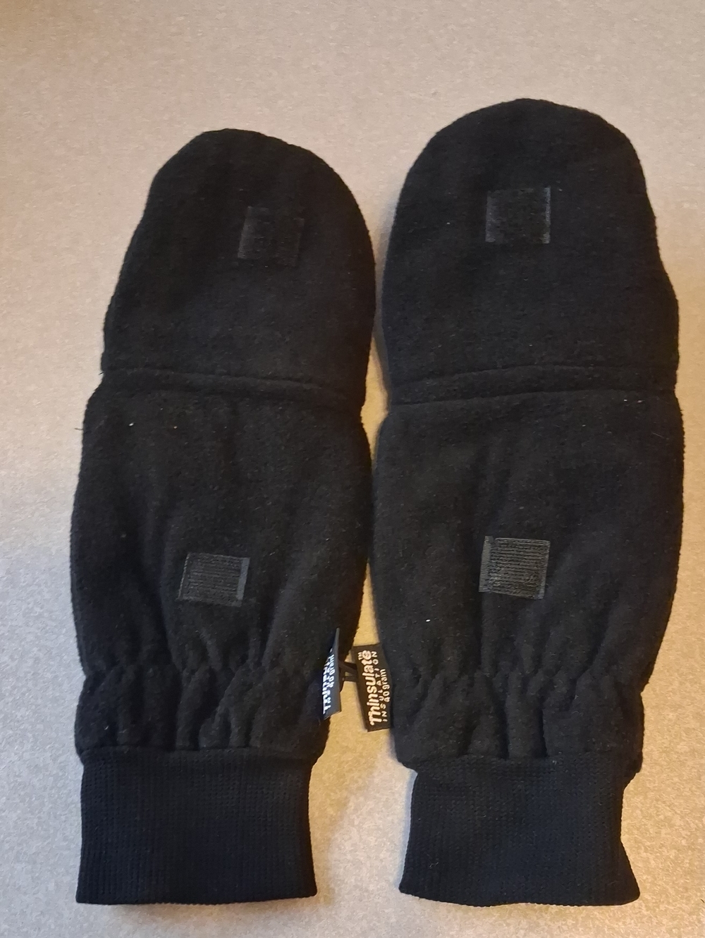 3M Thinsulate Black Fleece Insulated Mittens
